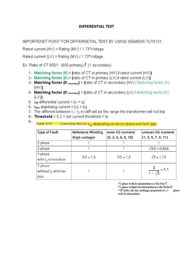 Differential Test PDF Electrical Components Physical Quantities