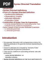 Compiler Design - Chapter 4 - Syntax Directed Translation