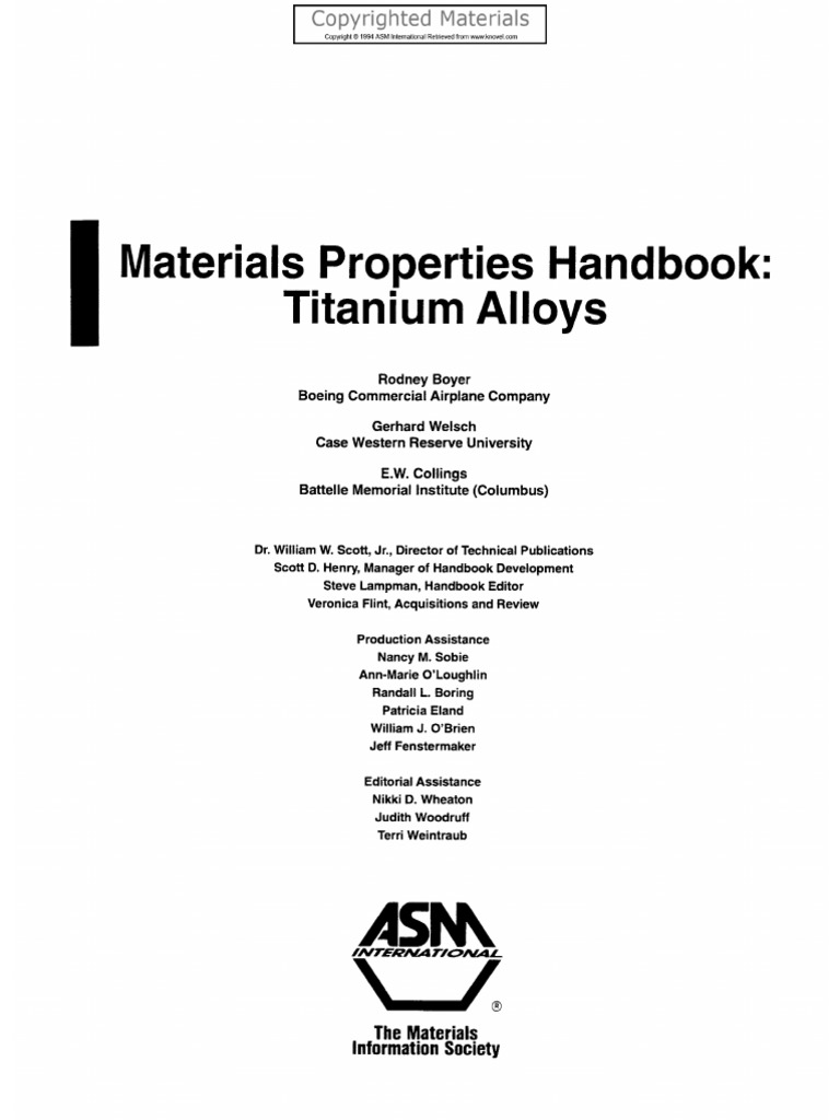Materials Properties Handbook Titanium Alloys Compress PDF