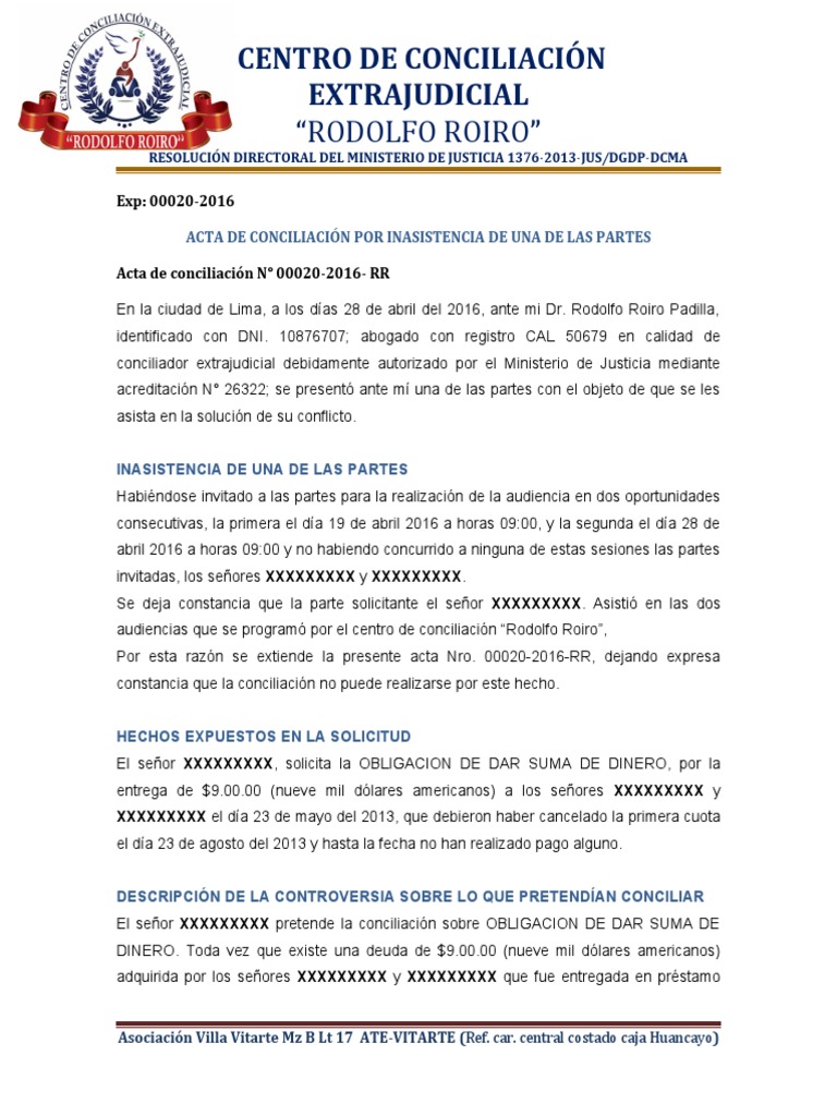 Formatos De Acta De Conciliacion Formato A Formato Sam