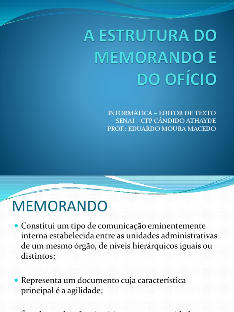 Estruturas de Memorando e Ofício | PDF | Autoajuda | Computadores