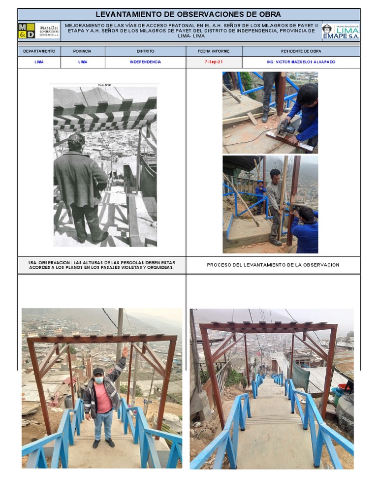 Panel Fotografico Levantamiento de Observaciones - Payet | PDF | Lima ...