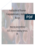 Validación de Sistemas Computadorizado y Análisis de Riesgo: Por Nelson Esteves ECS - Esteves Consulting Services, Inc