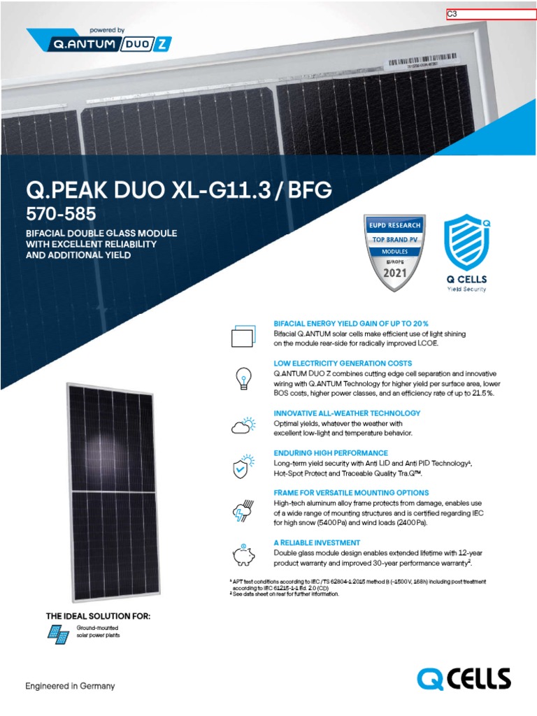 4.3 Q CELLS Data Sheet Q.PEAK DUO XLG11.3BFG 570585