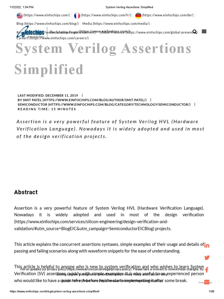 System Verilog Assertions Simplified | PDF | Electronics | Computer ...