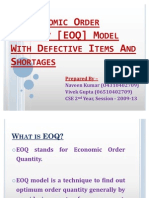 An Economic Order Quantity (EOQ) Model