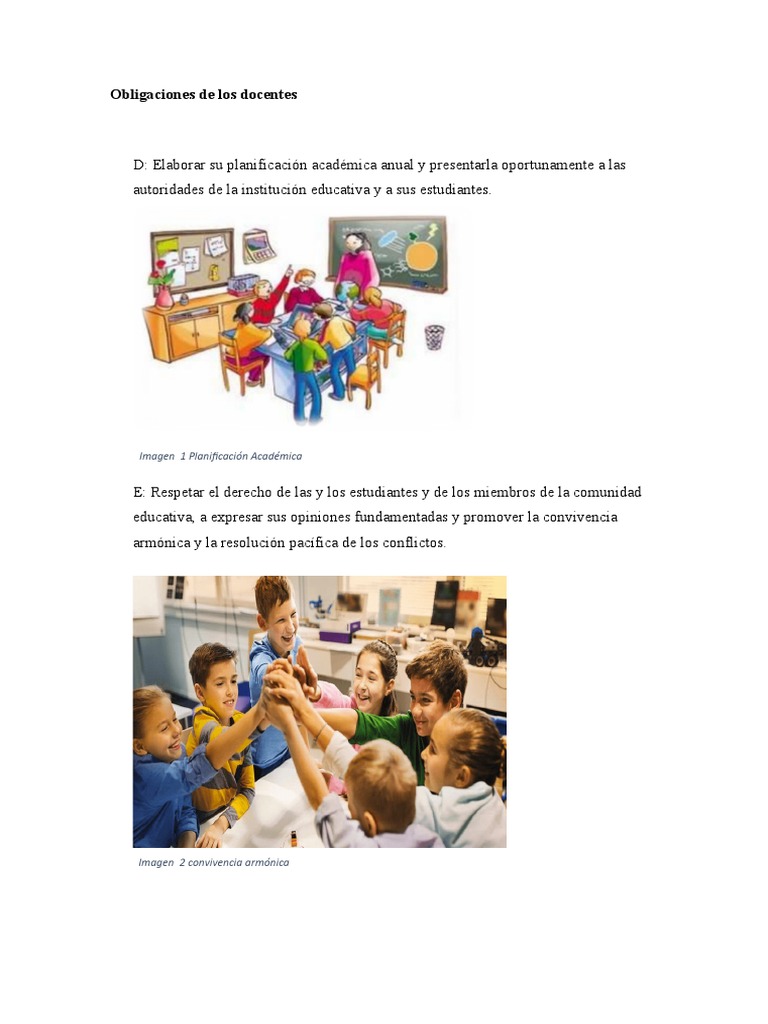 Obligaciones de Los Docentes | PDF