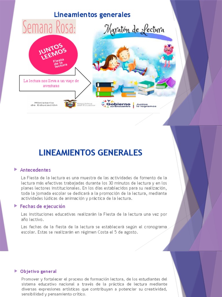 Lineamiento Fiesta La Lectura | PDF | Educación de la primera infancia ...
