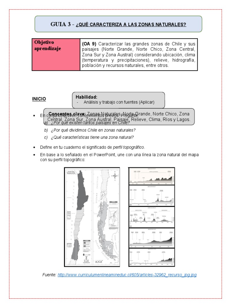 Caracterización de Zonas Naturales en Chile | PDF | Chile | Paisaje