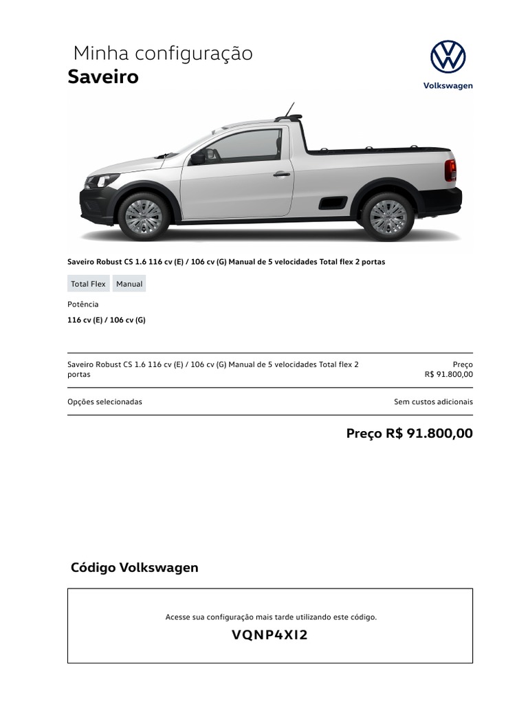 Saveiro 2 | PDF | Bens manufaturados | Classificação dos automóveis