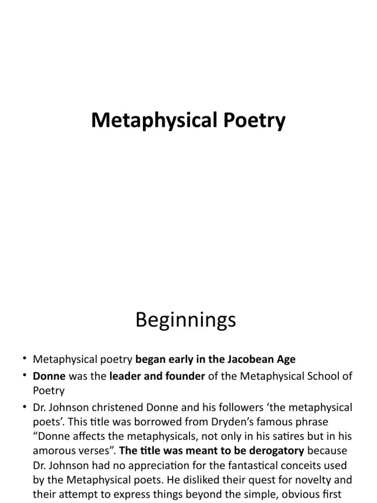 Metaphysical Poetry: An Intellectual Dive | PDF | Poetry