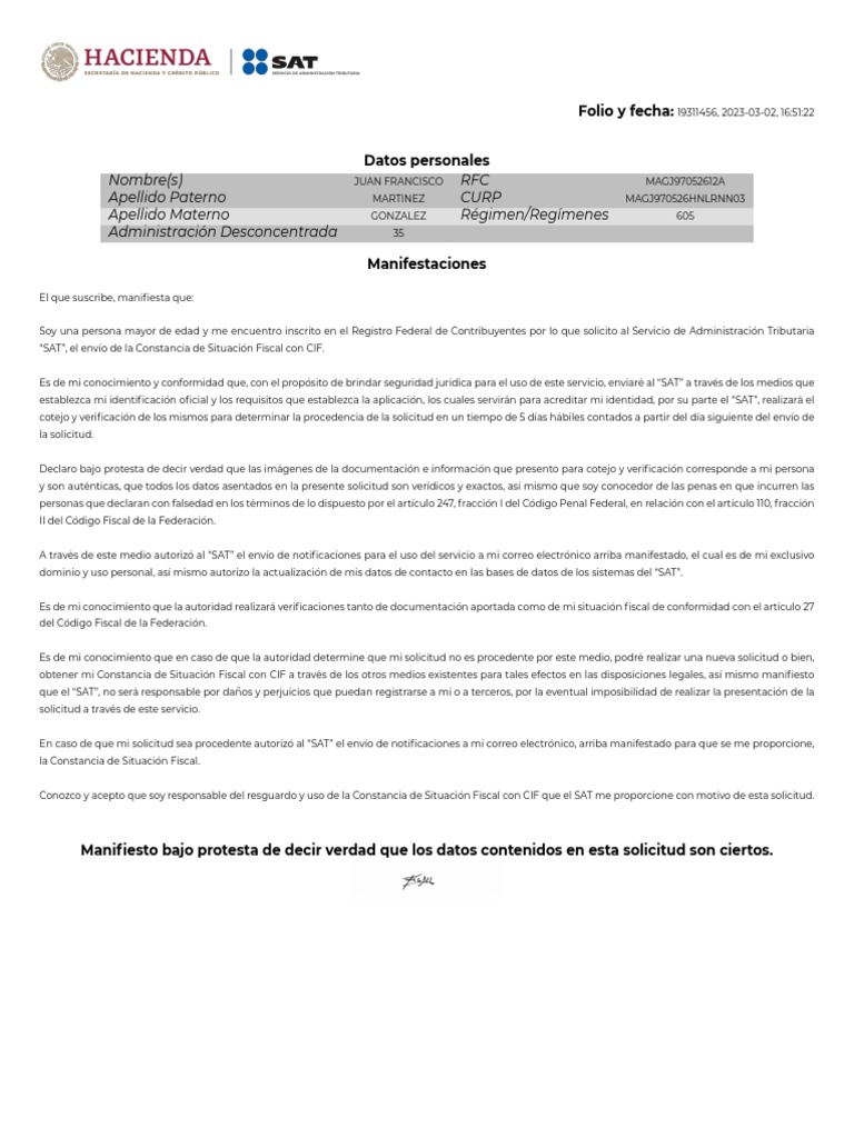 Acuse RFC | PDF | Gobierno | Justicia