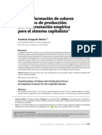 La transformación de valores en precios de producción