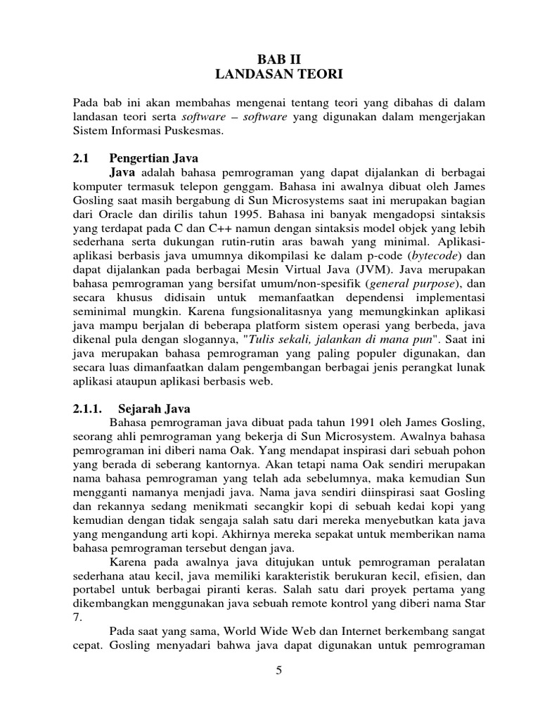 Teori dan Sejarah Bahasa Pemrograman Java | PDF | Komputer