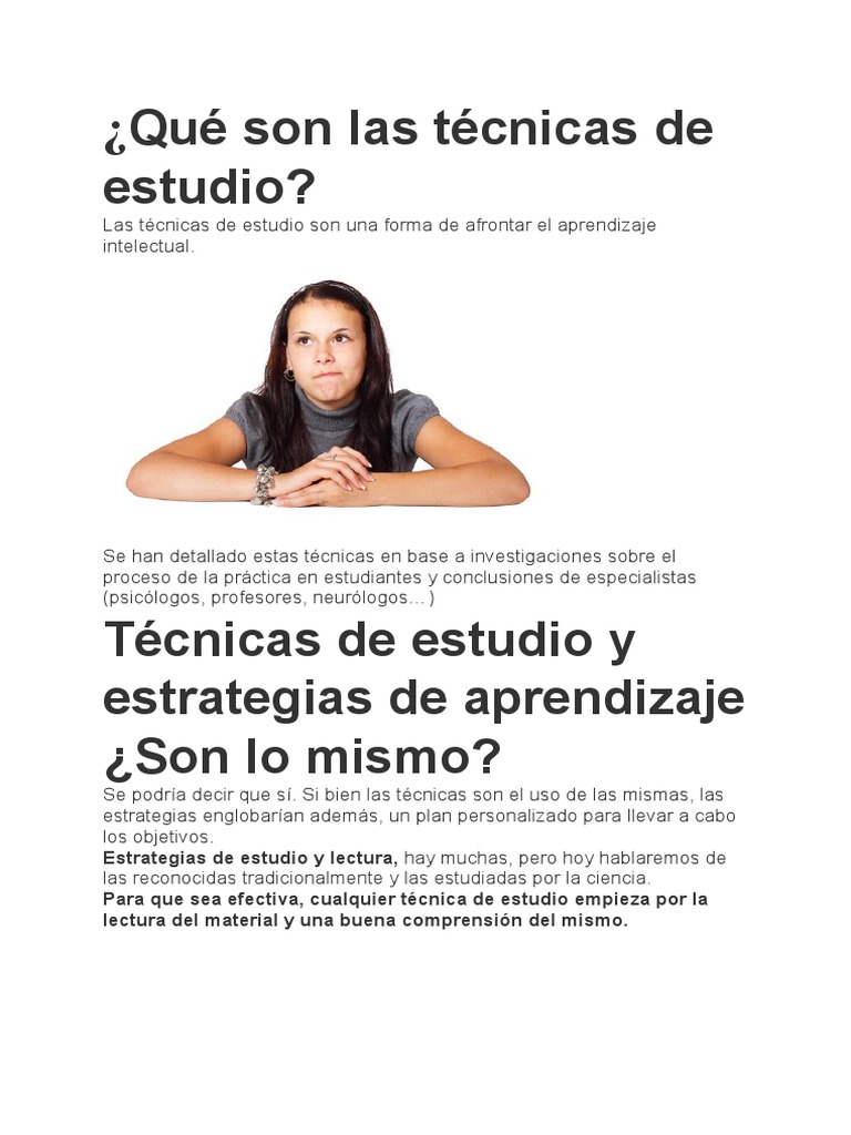 Técnicas de Estudio Efectivas y Prácticas | PDF | Habilidades de ...