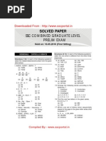 Solved Paper Ssc Combined Graduate Level Prelim Exam Held on 16.05.2010 First Sitting Copy