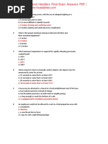 360 Training Food Handlers Final Exam Answers PDF Latest PDFDownloadables