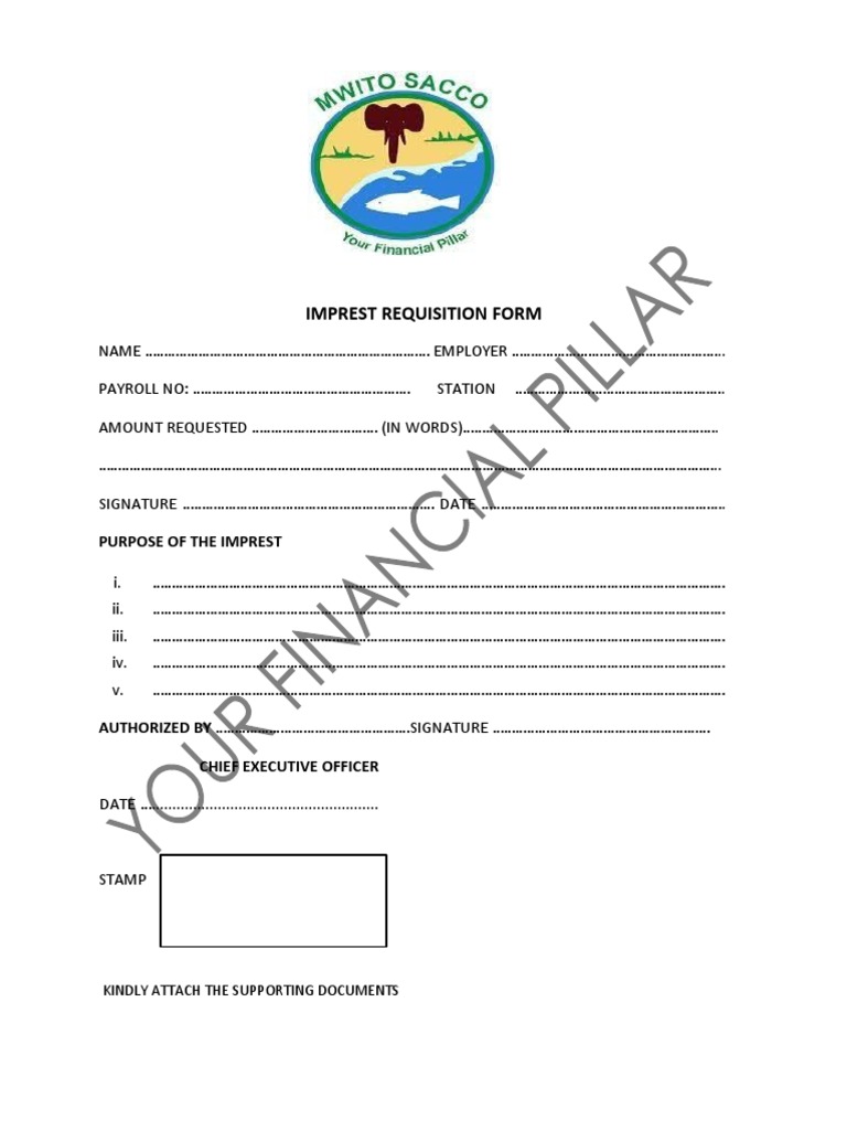 Imprest Requisition Form PDF