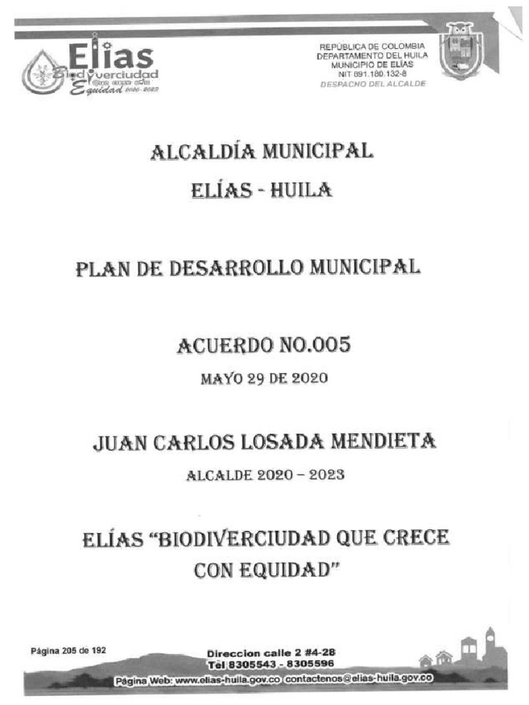 ELIAS Plan de Desarrollo Municipal 20202023 2 | PDF