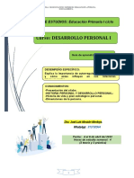 GUÍA #1 Desarrollo Personal-I para I-Ciclo Primaria 2022-I