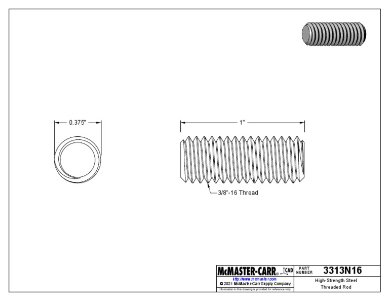 3313N16 HighStrength Steel Threaded Rod PDF