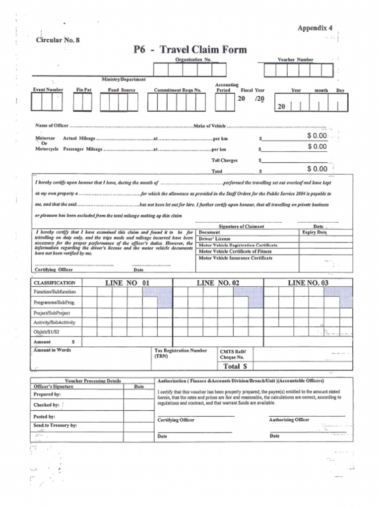 P6-Travel Claim Form | PDF