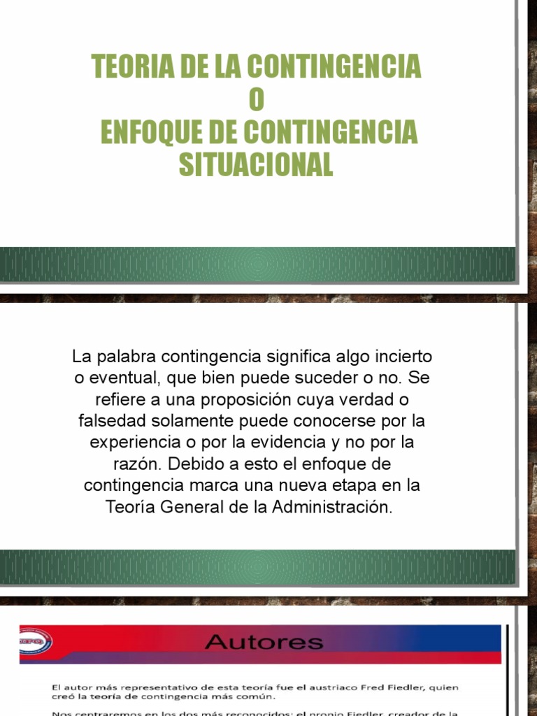 Teoria de La Contingencia | PDF | Liderazgo | Teoría