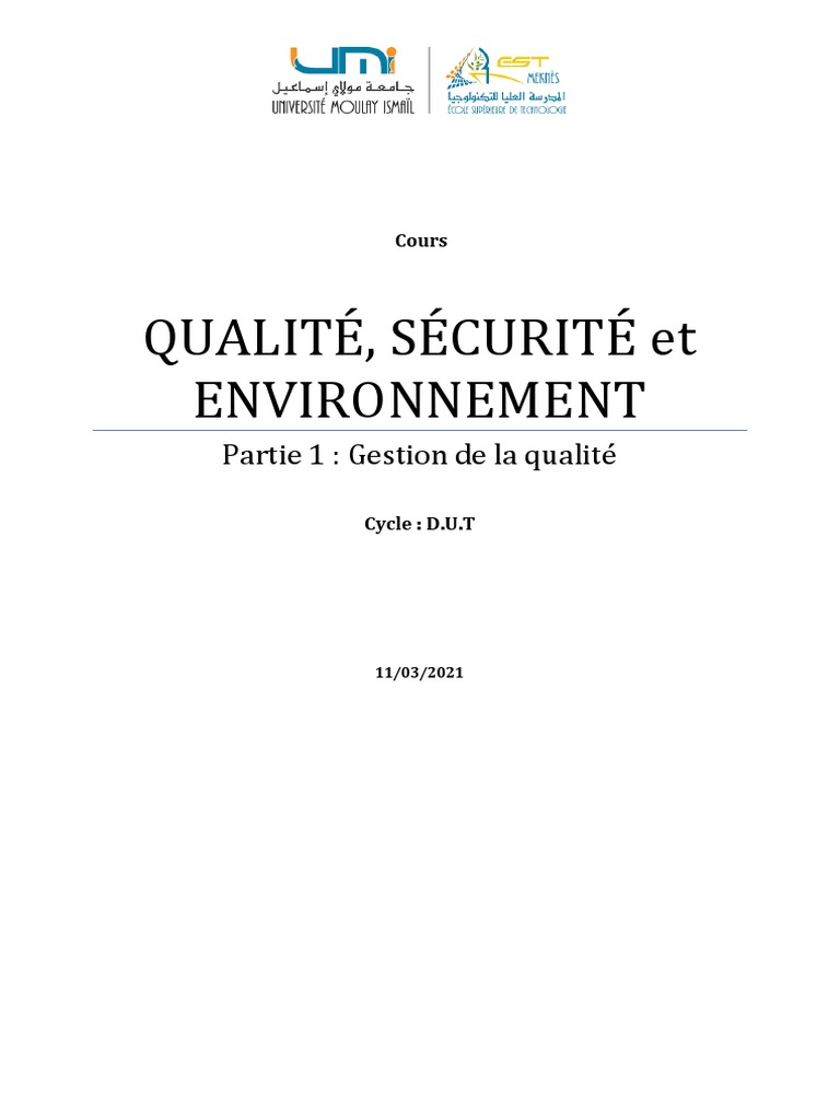Gestion de la qualité en entreprise QSE | PDF | Management de la ...