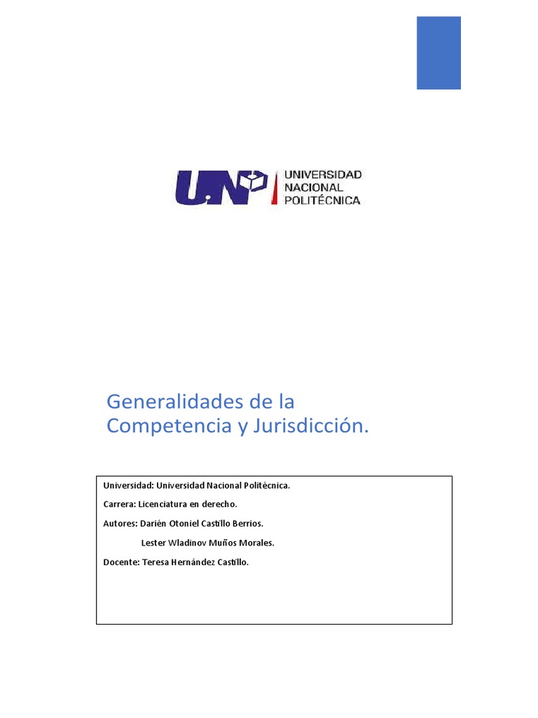 Jurisdicción y Competencia en Derecho | PDF | Judicaturas | Juez