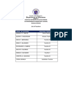 Attendance Sheet - Lac - Catangraran Elementary School