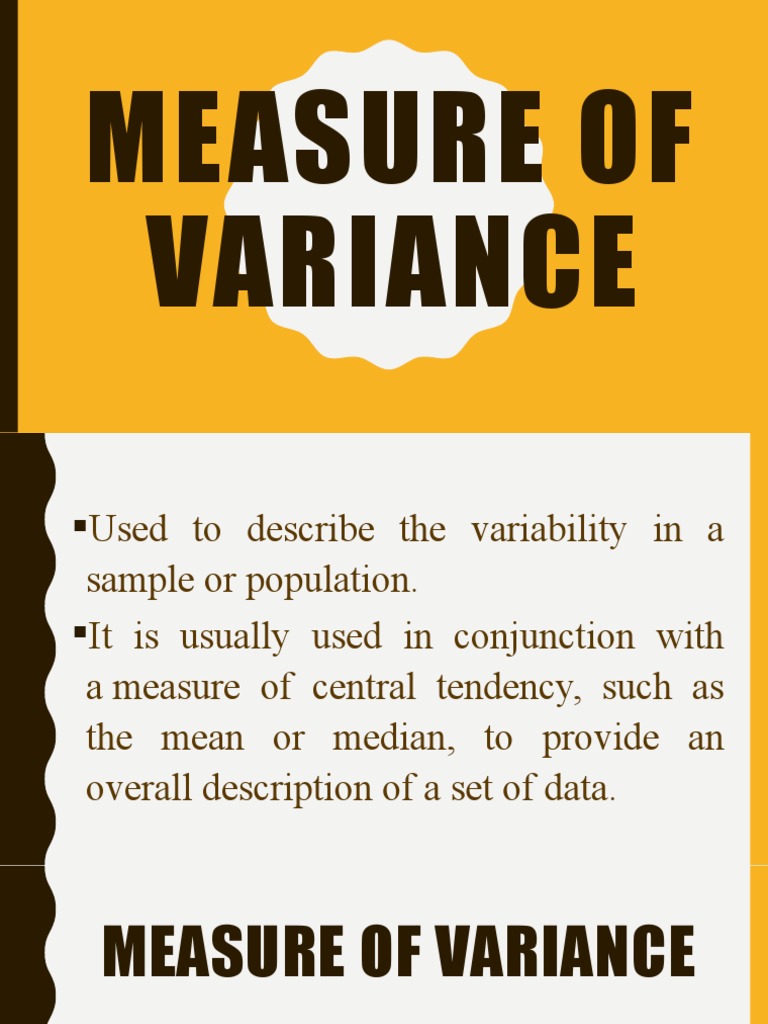 Measure of Variance | PDF | Variance | Standard Deviation