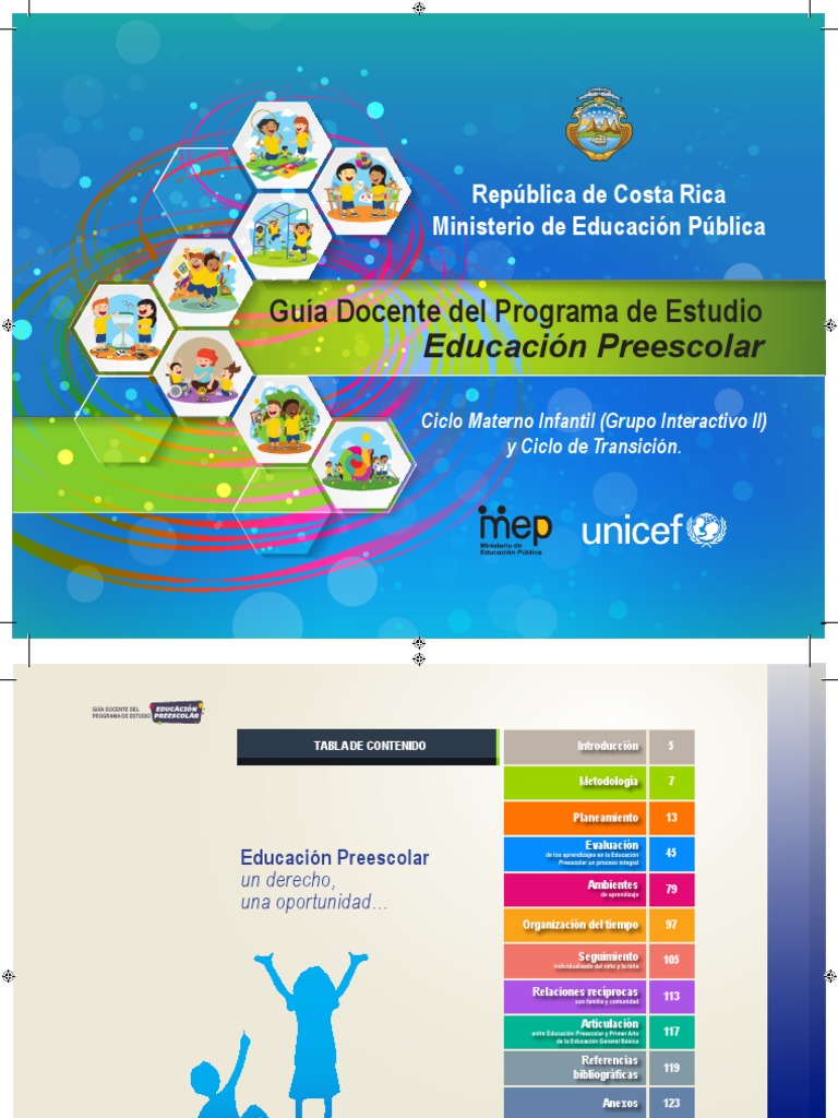 Guía Docente Educación Preescolar MEP | PDF | Educación de la primera ...