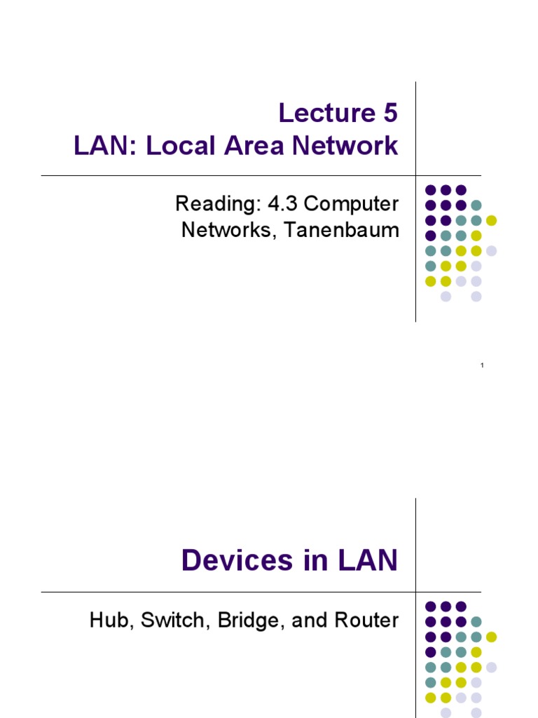 Lecture 5 LAN PDF Network Switch