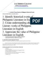 Grace Mission College Module on Literary Forms from Philippine History