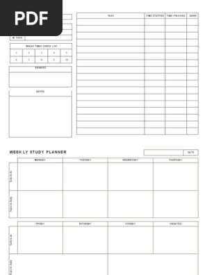 STUDY PLAN
