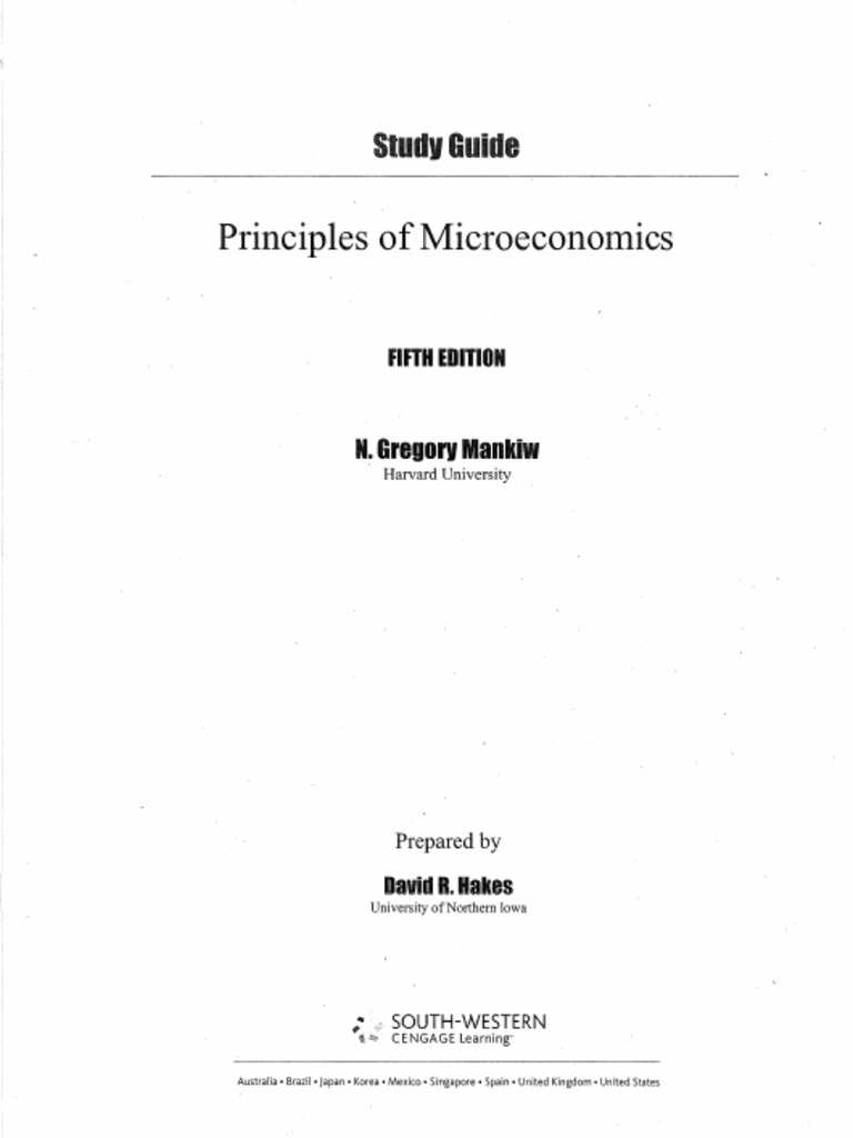 Mankiw Study Guide-Principles of Microeconomics (5th Ed) | PDF