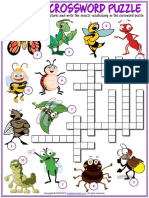Insects Vocabulary Esl Crossword Puzzle Worksheet For Kids