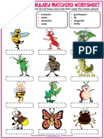 Insects Vocabulary Esl Matching Exercise Worksheet For Kids