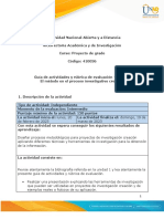 Guía de Actividades y Rúbrica de Evaluación - Unidad 1 - Fase 2 - El Método en El Proceso Investigativo Creativo