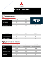Especificaciones Técnicas Mitsubishi Outlander