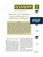 Ociedad Civil Y Seguridad Retos para Una Articulación Democrática