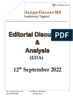 Editorial Discussion & Analysis 12th Sep 2022
