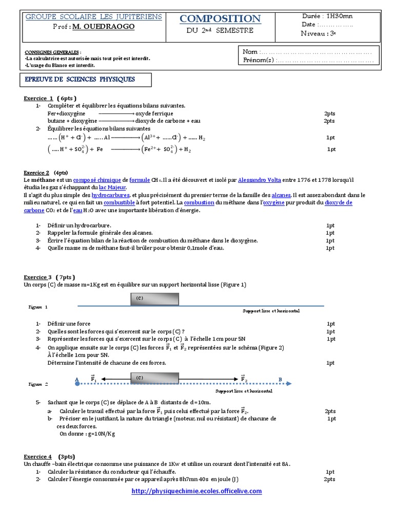 Équilibrage et combustion en chimie | PDF | Méthane | La combustion