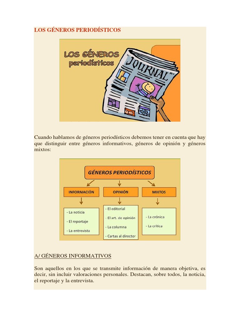 Tipos de géneros periodísticos | PDF | Ficción general