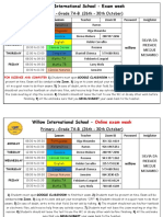 Grade 7A-B (Physical and Online Examination Schedule)