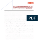 UGT y CCOO Acuerdan La Propuesta Salarial Par Negociar El AENC