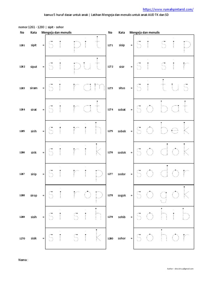 Master Mengeja Dan Menulis 5 Huruf 65 | PDF