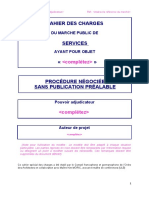 OA Modele de Cahier Special Des Charges Marches de Services Darchitecture Procedure Negociee Sans Publicite