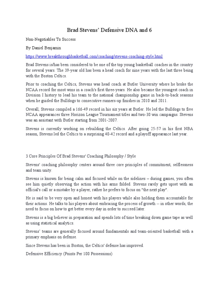 Basketball Philosophy Examples