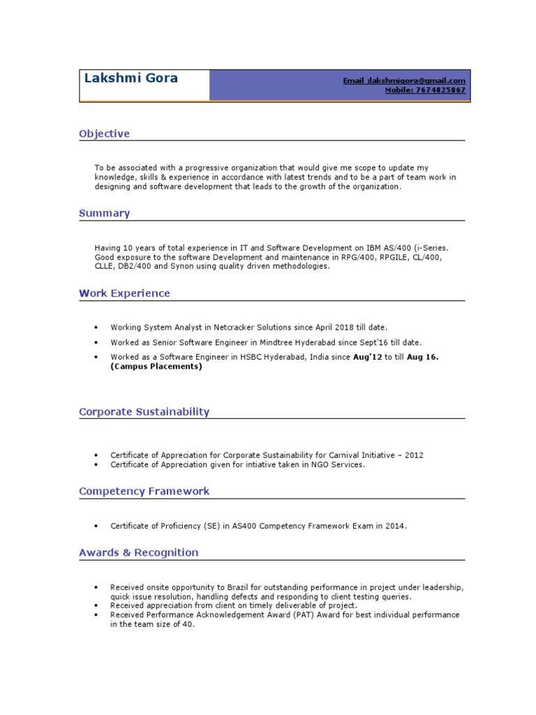 Lakshmi resume download free pdf ibm rpg ibm db2